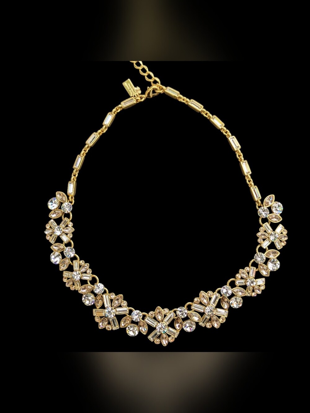 Kate Spade "Clear As Crystal" floral short collar necklace